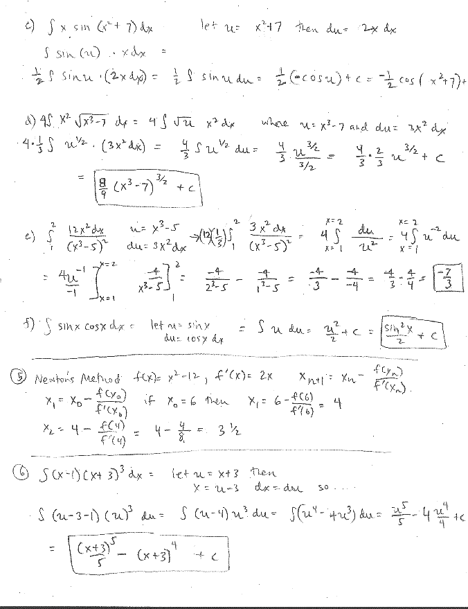calculus homework answers